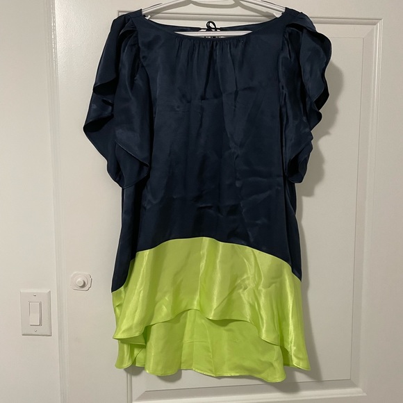 ANTHROPOLOGIE Navy Maeve Colorblock Tunic Blouse Size S NWT - Picture 4 of 6